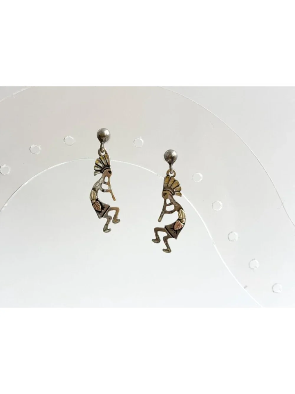 Wheeler Manufacturing SW Kokopelli Deity Vintage Sterling Silver 925 Earrings